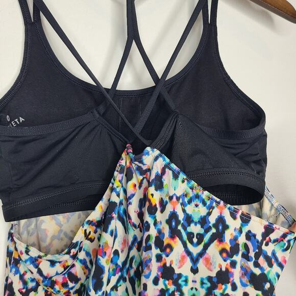 Athleta Sunflare Blousy Tankini Top Confetti Print Layered Bra Small - Picture 6 of 11